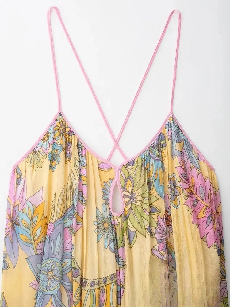 Jesse Blumen-Chiffon-Cami-Kleid
