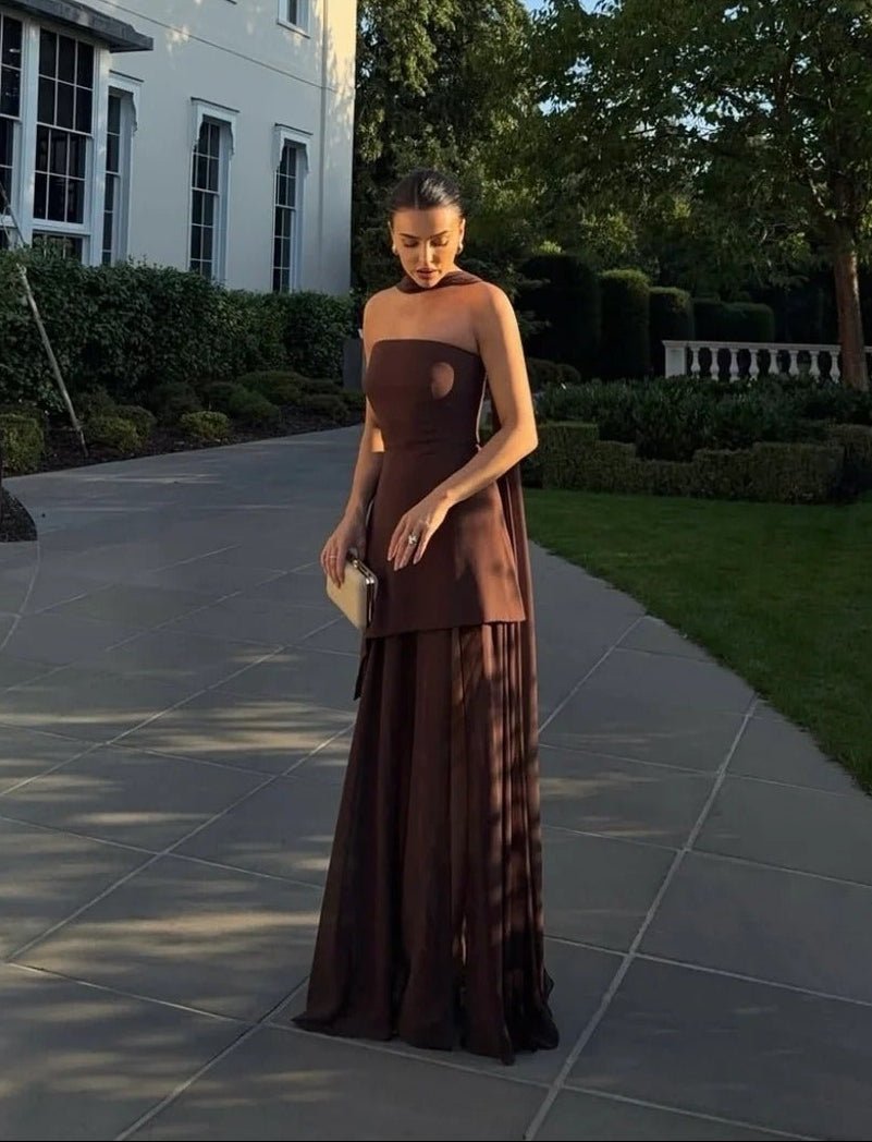 Ambre Asymmetrisches Transparentes Maxikleid