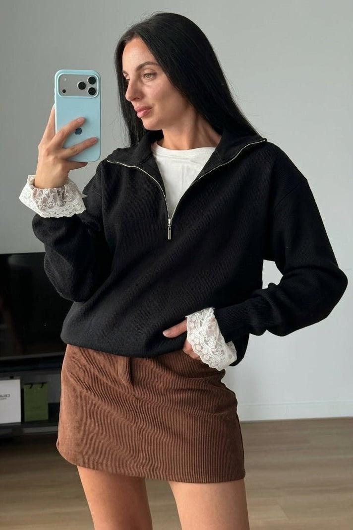SOKYND Alice Half-Zip Knit Sweater SweaterSOKYND-657751-BLA-M-13335BlackM