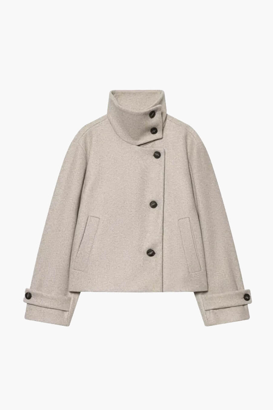 SOKYND Alice Rose Buckle Stand Collar Coat CoatSOKYND-539863-BEI-XS-62871BeigeXS