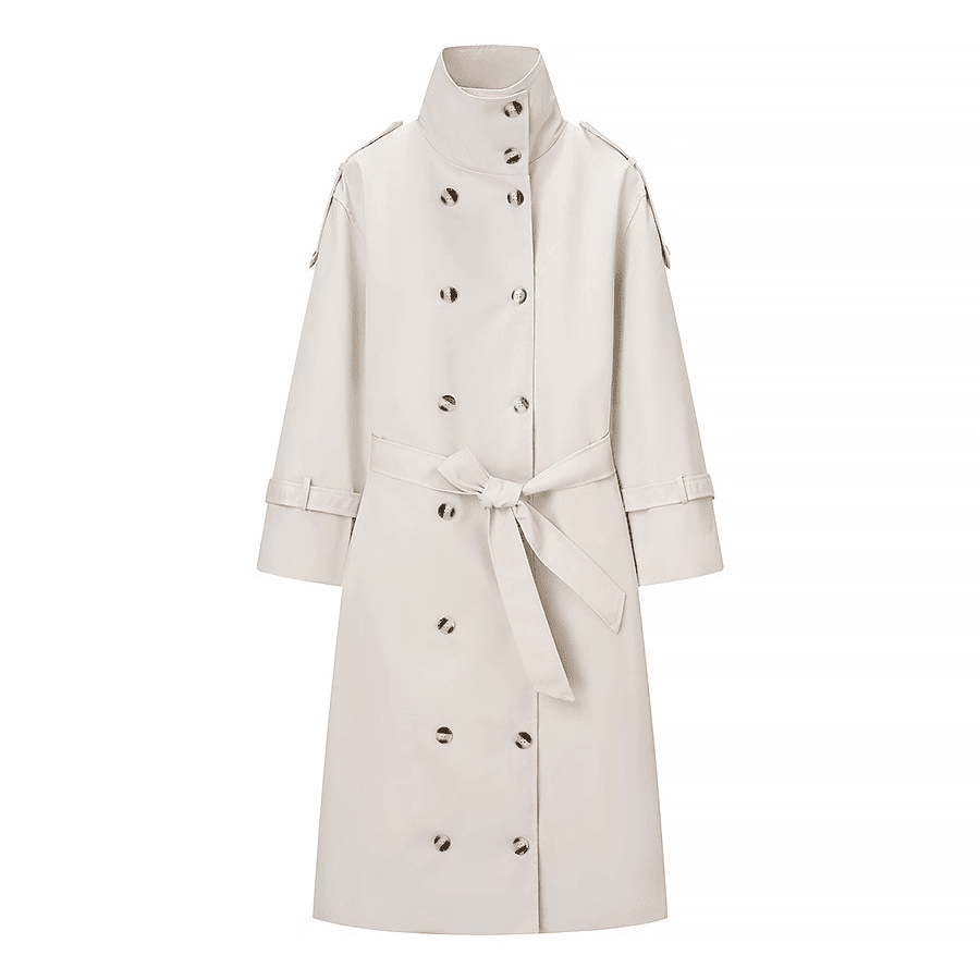 SOKYND Amanda High Neck Belted Trench Coat JacketsSOKYND-162071-CRE-S-04087CreamS
