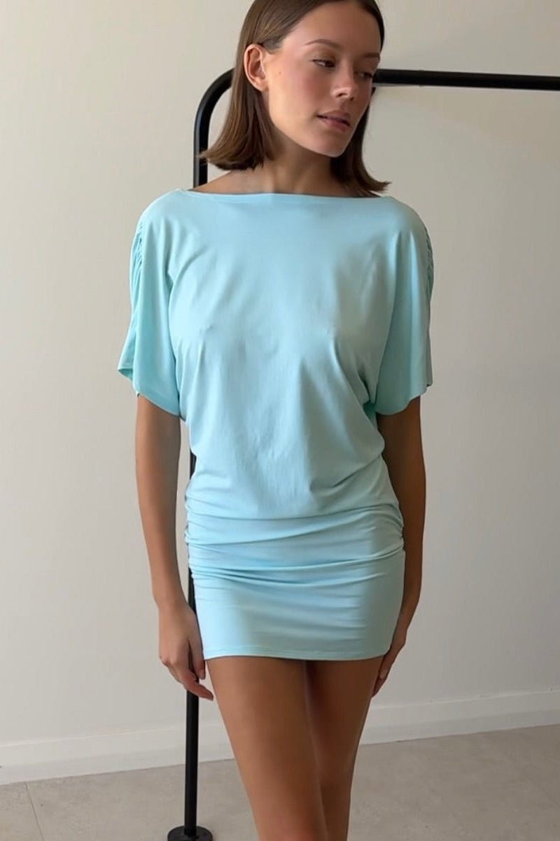 SOKYND Amy Ruched Mini Dress DressSOKYND-975959-LIG-M-96919Light BlueM