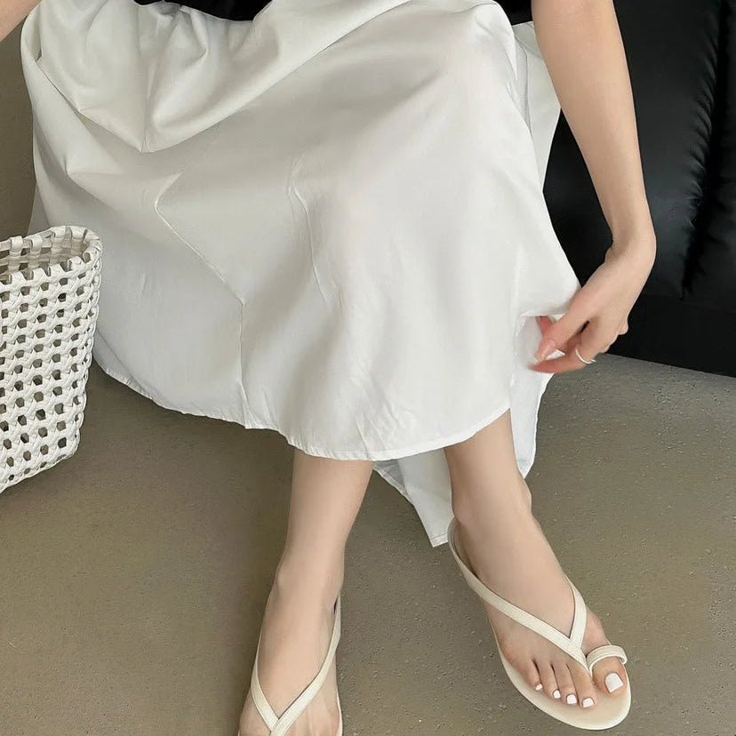 SOKYND Angela Clip Toe Flat Slipper ShoesSOKYND-910551-WHI-35-02743White35