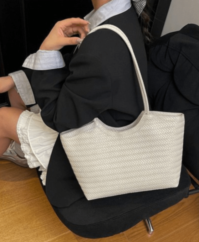 SOKYND Anna Woven Faux Leather Bag BagspJ1774219786661769528WhiteRegular