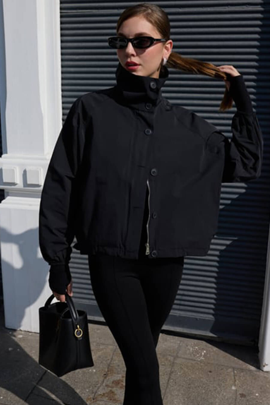 SOKYND Celeste High - Neck Jacket Coats & JacketsBlackS