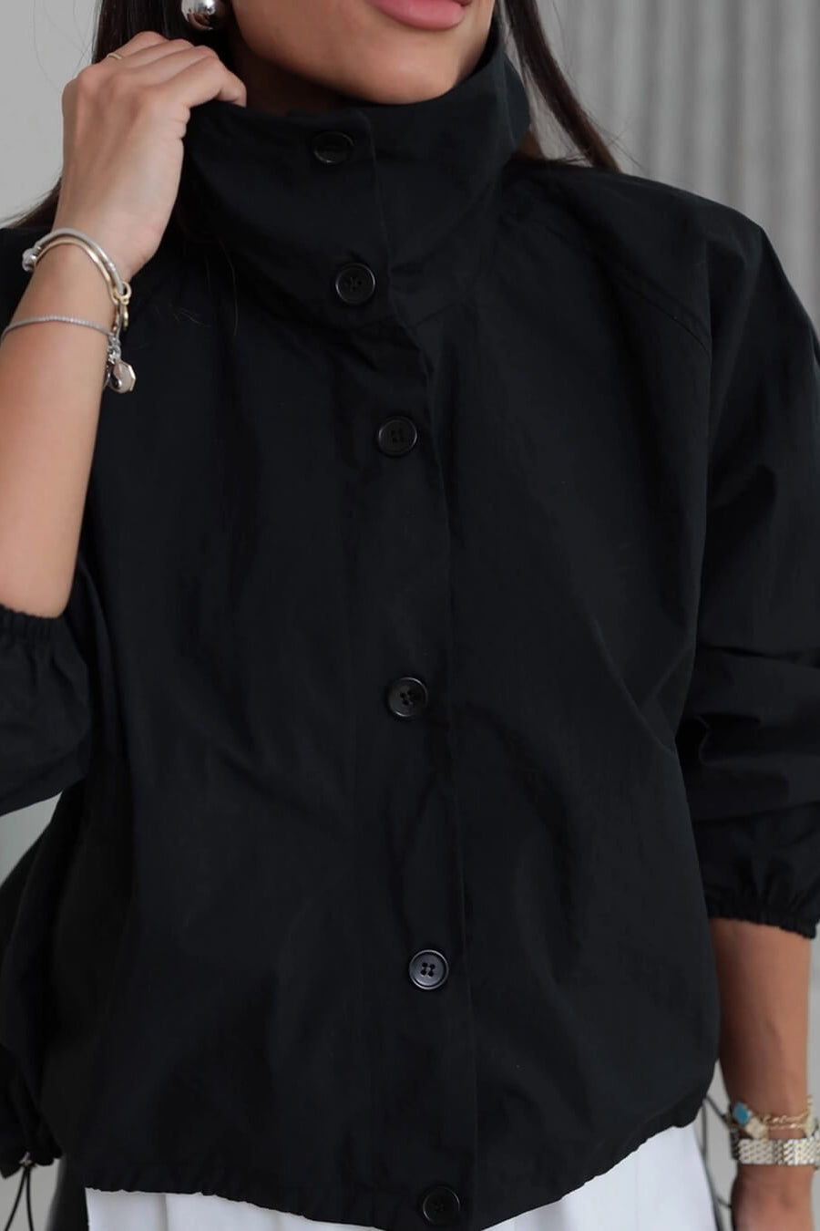 SOKYND Celeste High - Neck Jacket Coats & JacketsBlackS