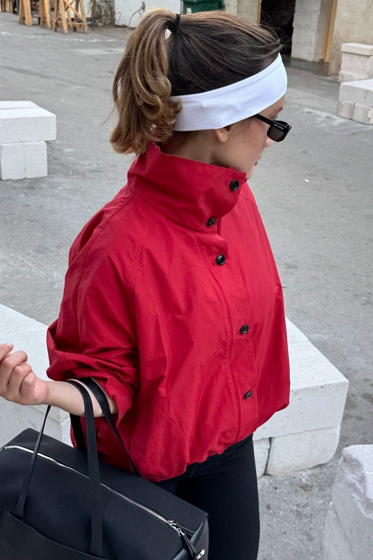 SOKYND Celeste High - Neck Jacket Coats & JacketsRedL