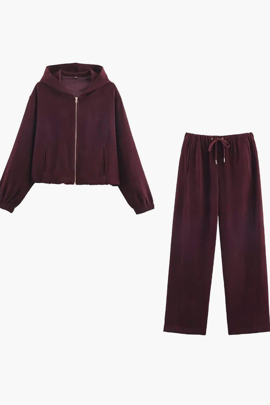 SOKYND Clara Hooded Tracksuit Set Matching SetsZh1772777205909302684SetBurgundyXS