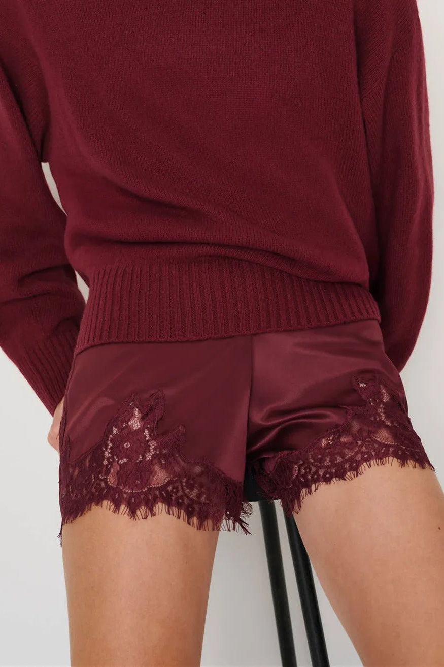 SOKYND Danica Satin Silk Lace Shorts Bottomsng1772777205921681583RedS