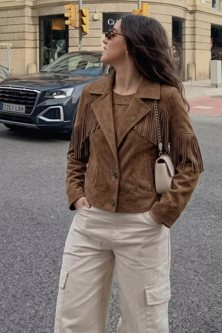 SOKYND Denise Faux Suede Lapel Cropped Jacket JacketSOKYND-611095-S-OS-54295S