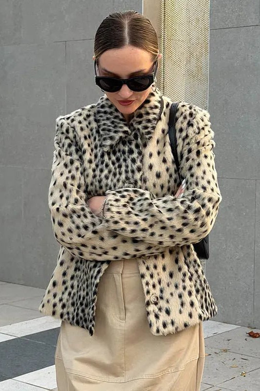 SOKYND Ellen Leopard Printed Faux Fur Jacket CoatSOKYND-320215-SHO-M-11095LeopardM