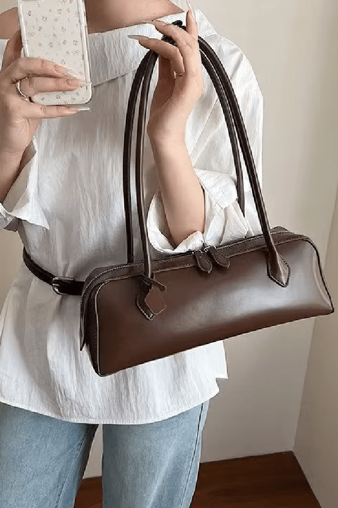SOKYND Emily Vintage Leather Baguette Bag BagSOKYND-838871-BRO-OS-36951Brown