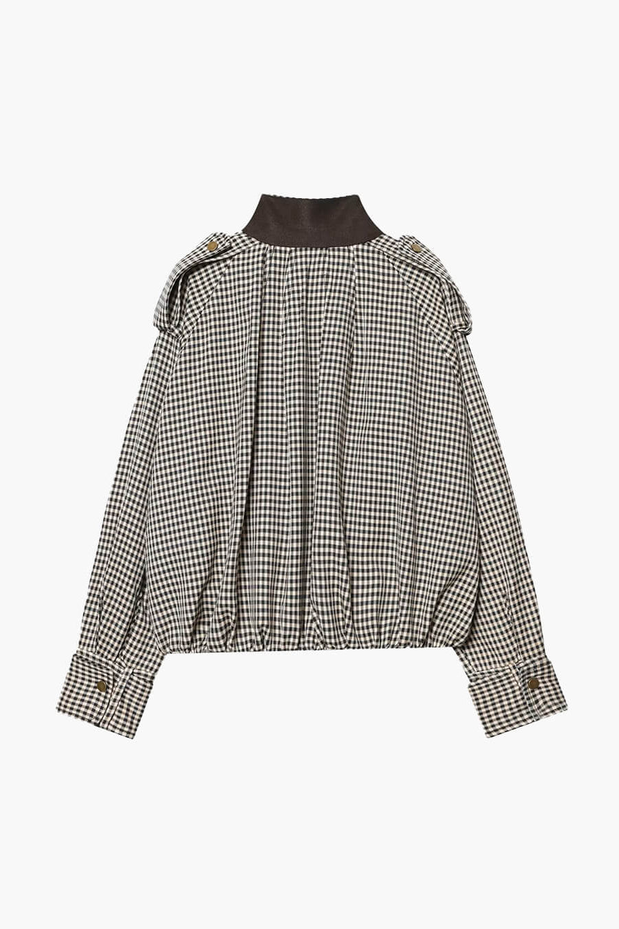 SOKYND Emma High Neck Checked Bomber Jacket JacketSOKYND-266007-L-OS-91127L