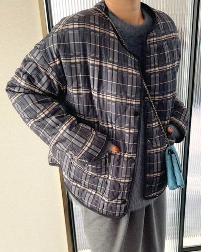 SOKYND Evelyn Plaid Padded Jacket JacketSOKYND-257367-BRO-M-46135Brown PlaidM