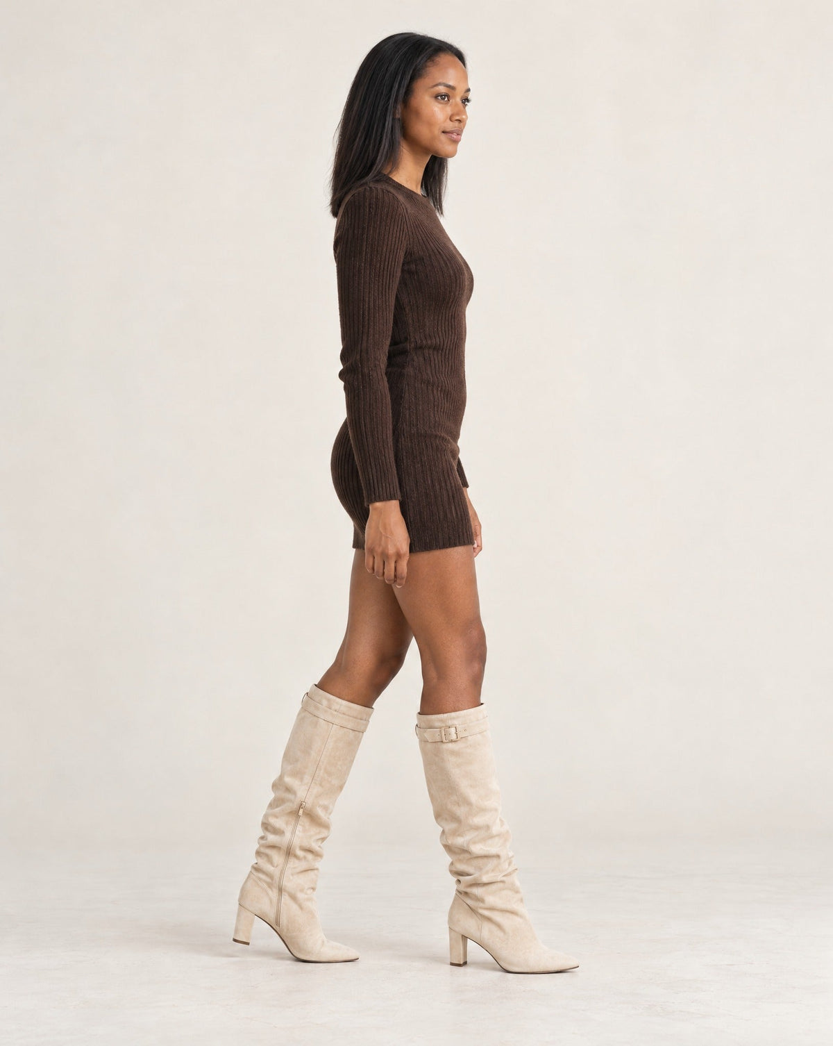 SOKYND Gloria Slouchy Faux Suede Knee High Boots BootsSOKYND-752535-CRE-34-00215Creme34