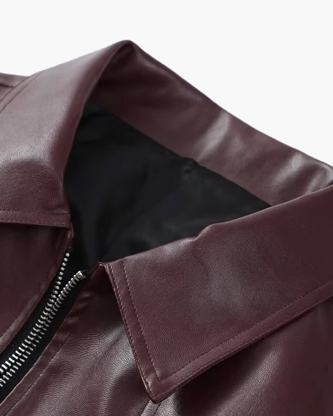 SOKYND Hannah Faux Leather Lapel Jacket JacketSOKYND-120407-WIN-S-51159WineS