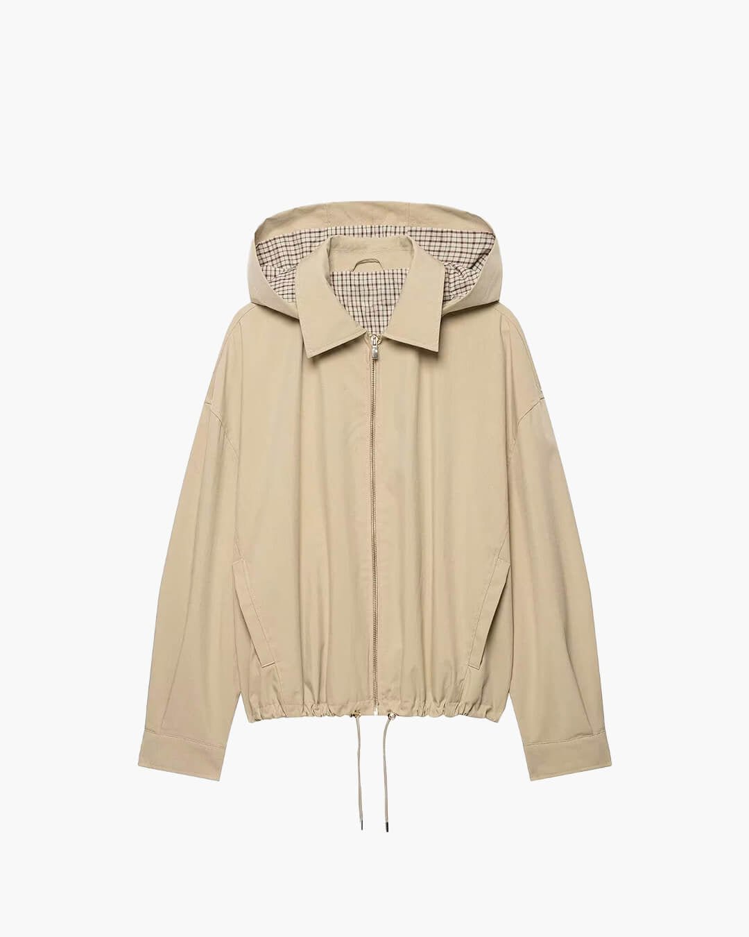 SOKYND Helen Drawstring Hooded Zip Jacket JacketSOKYND-043927-BEI-XS-35447BeigeXS
