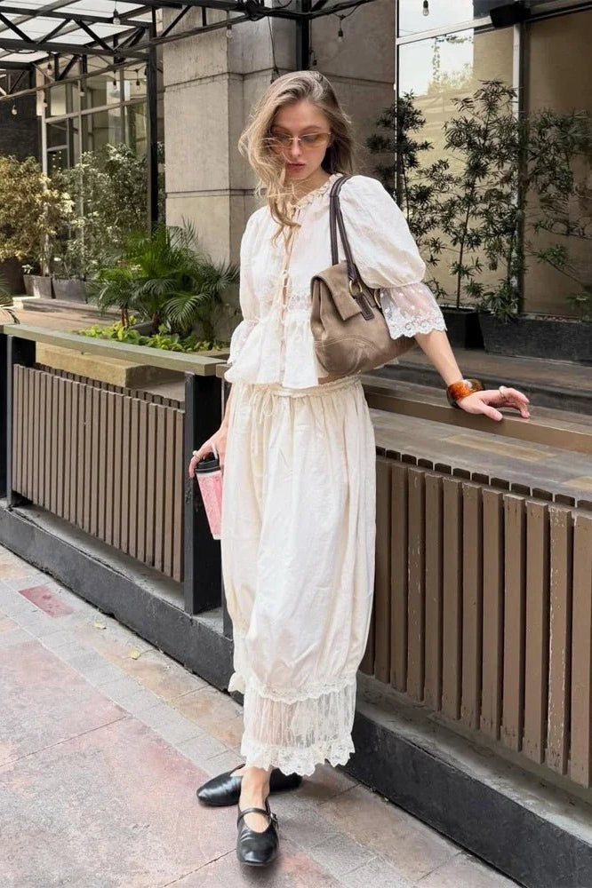 SOKYND Jasmine Lace Lantern Suit Matching SetsSOKYND-950999-WHI-S-47319WhiteS