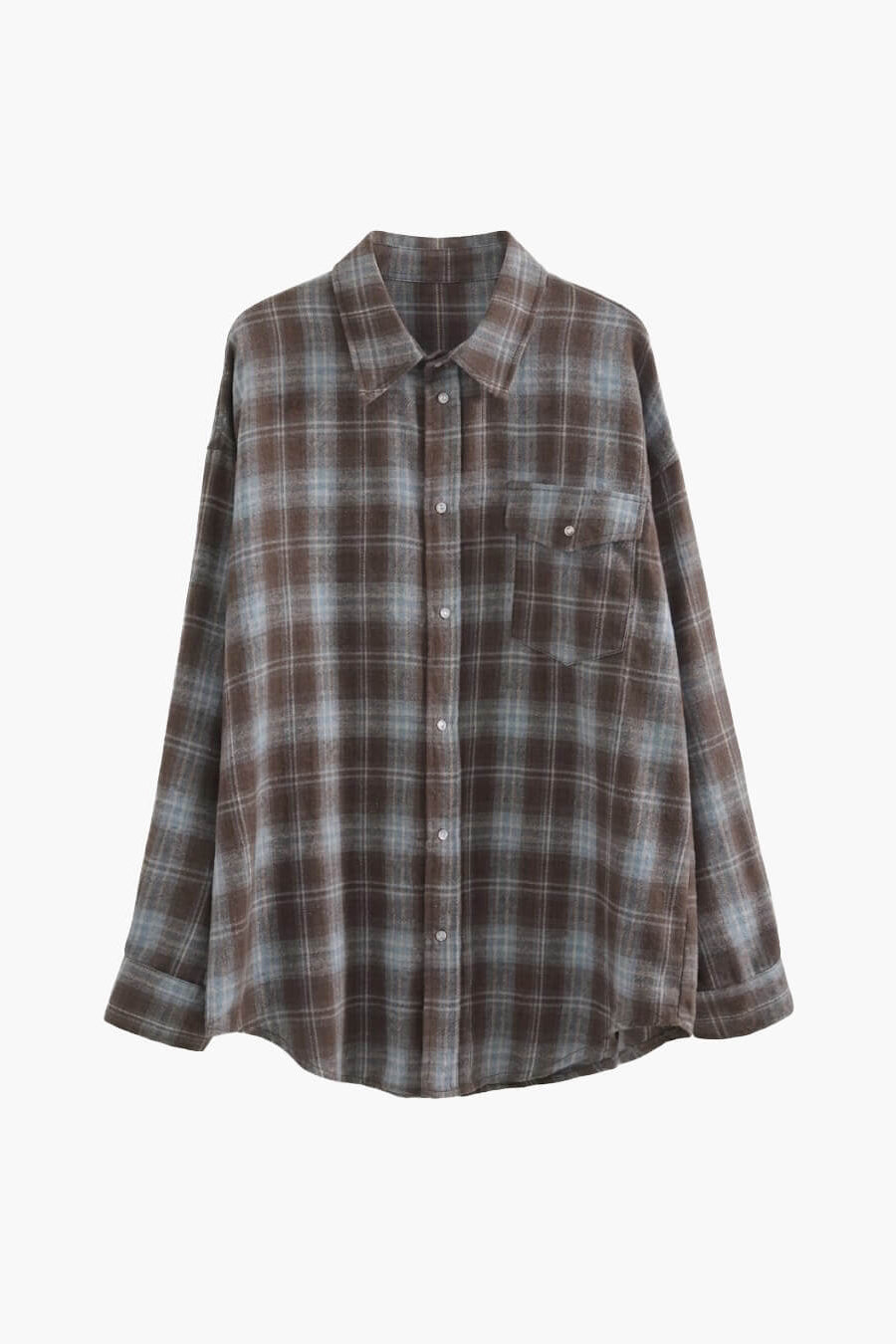 SOKYND Karen Oversized Plaid Shirt BlouseSOKYND-709143-GRA-O-62615Gray BlueOne Size