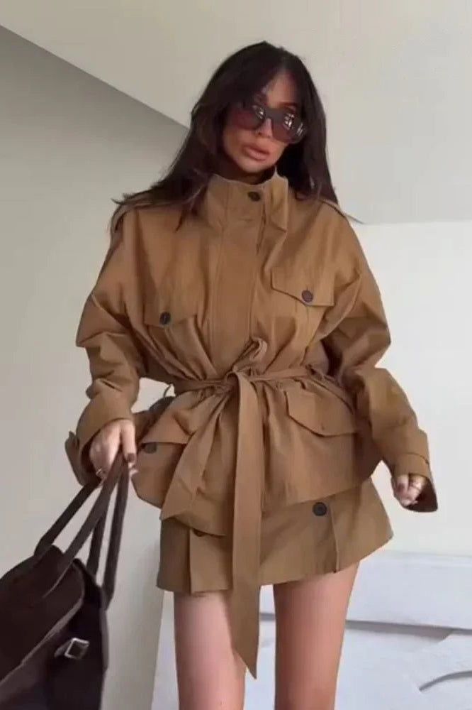 SOKYND Kate High Collar Belted Jacket Skort Set Matching SetsSOKYND-495831-JAC-S-74039JacketS