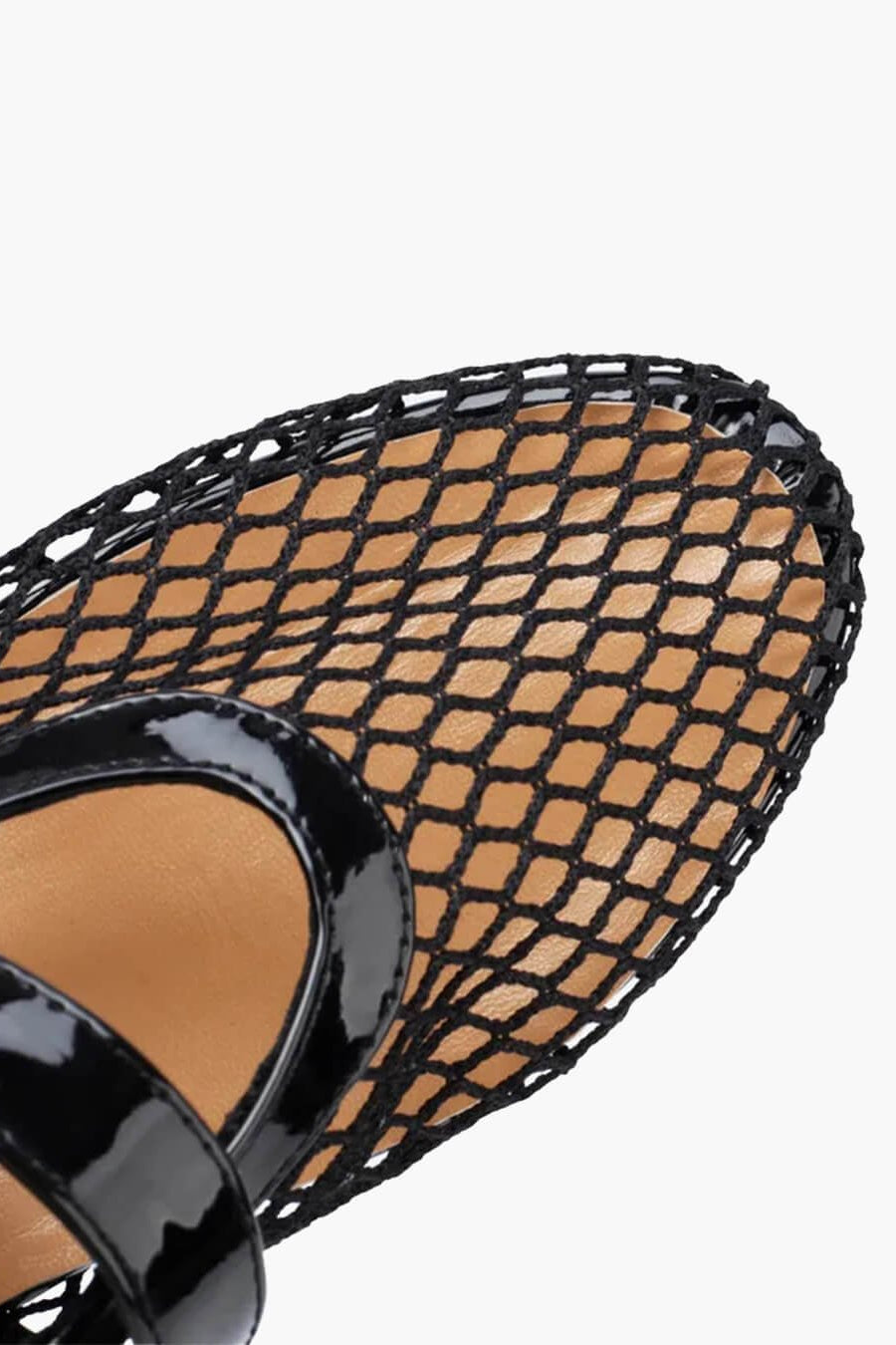 SOKYND Keira Buckled Mesh Ballet Flats ShoesBlack35