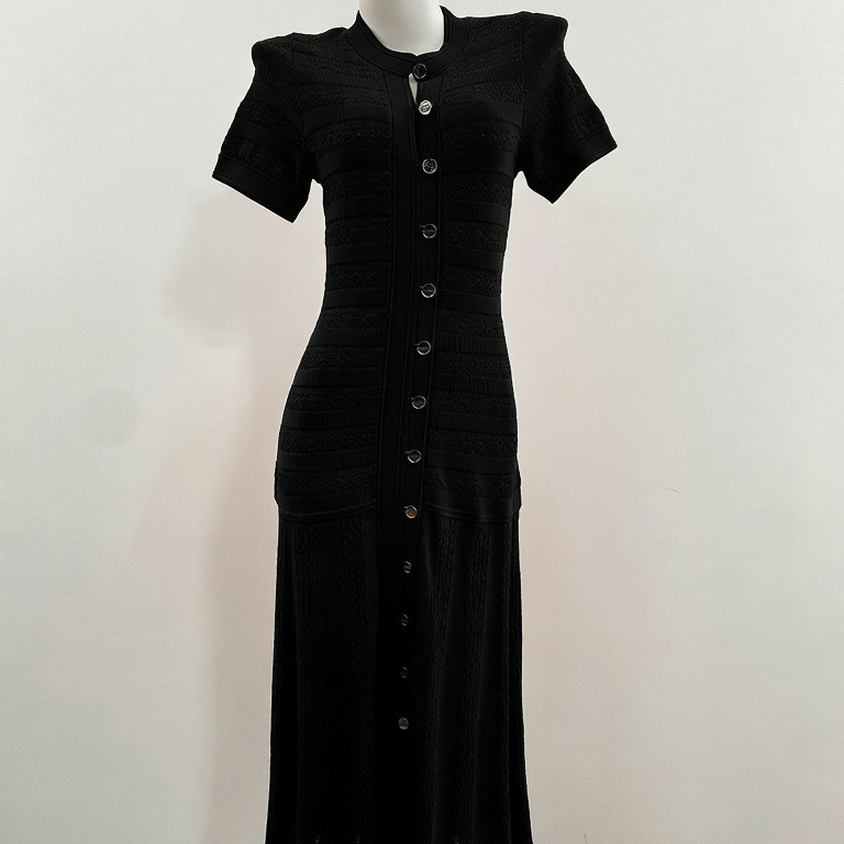 SOKYND Layla Ribbed Knit Midi Dress DressesBlackXS