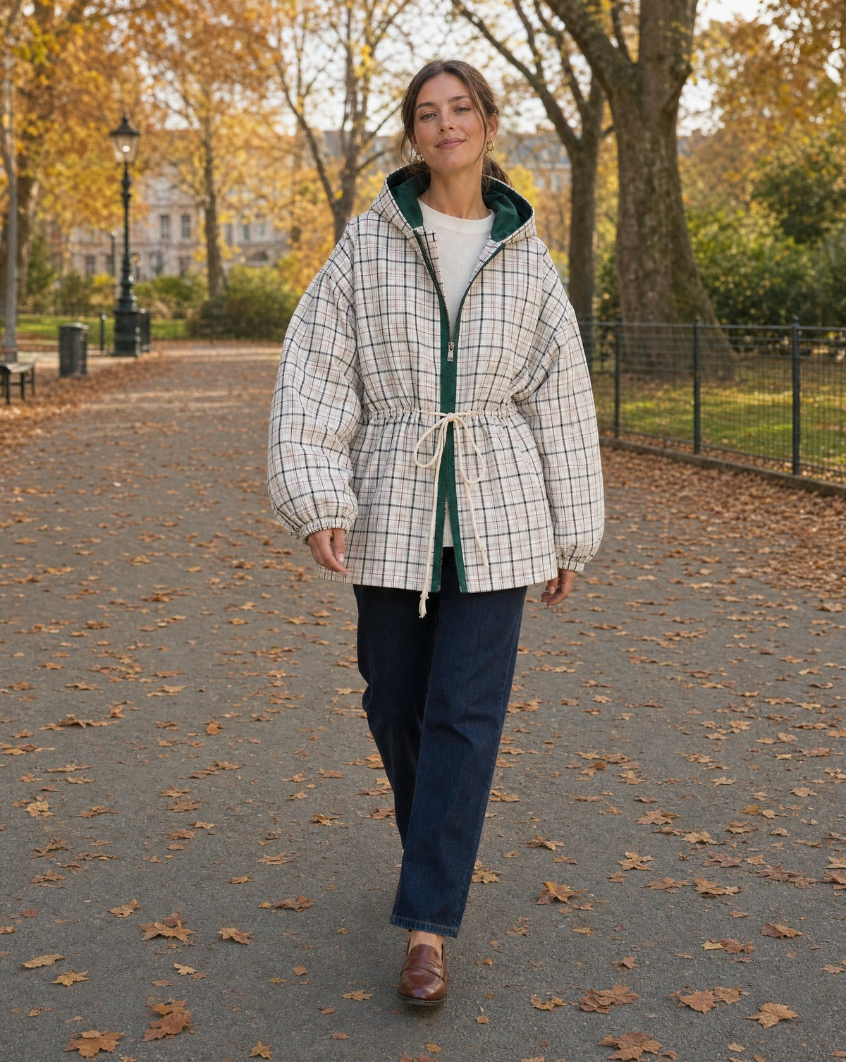 SOKYND Leah Retro Plaid Hooded Jacket JacketSOKYND-410199-S-OS-96695S