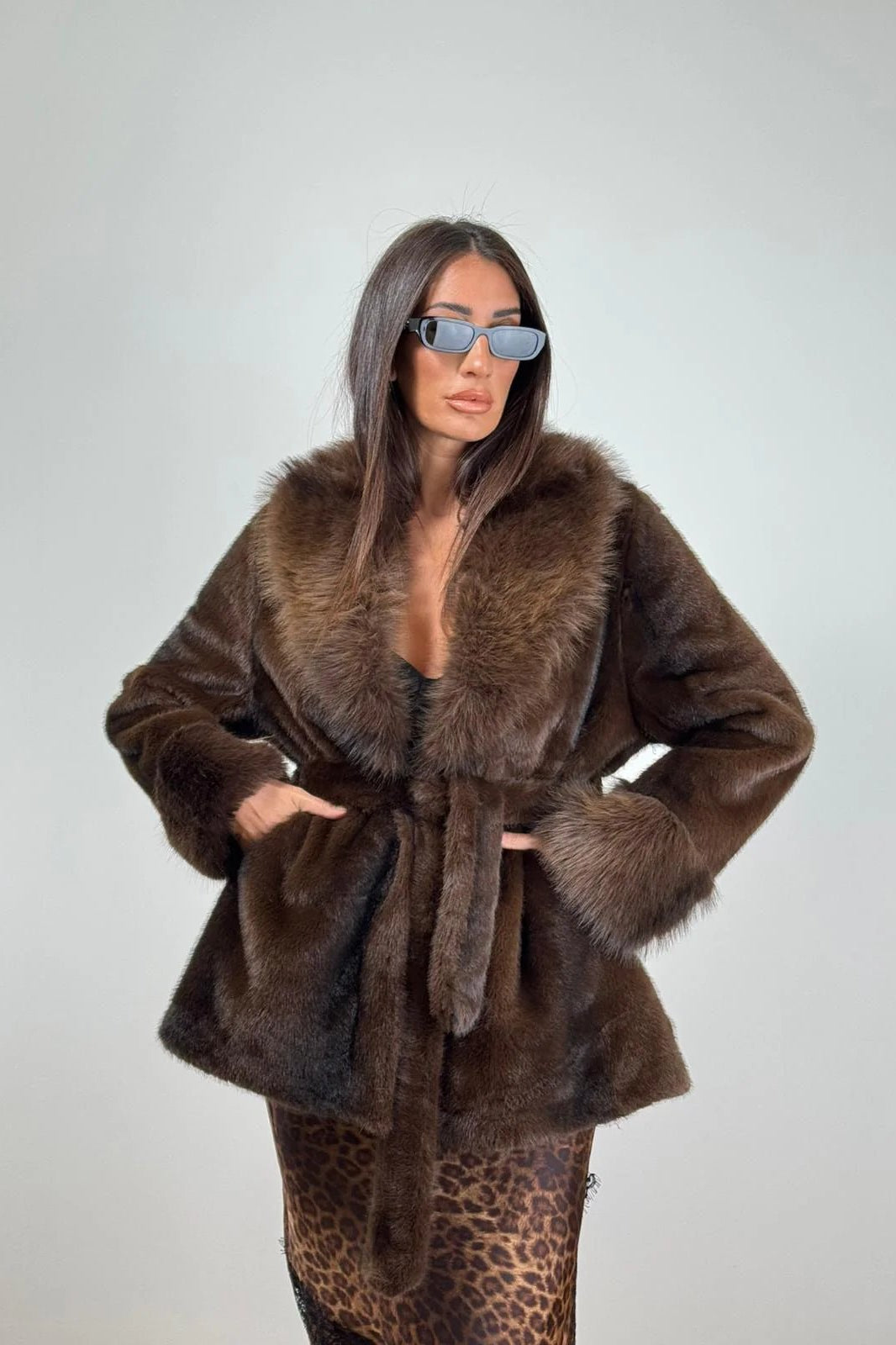 SOKYND Leslie Faux Fur Coat Coats & JacketsBB1767356248749272891MCoffee
