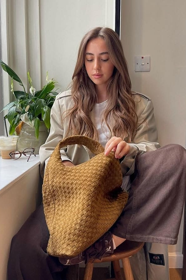 SOKYND Lola Woven Faux Suede Tote Bag BagSOKYND-493847-CAM-OS-48951Camel