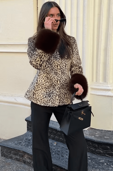 SOKYND Melissa Contrast Cuff Faux Fur Jacket JacketSOKYND-006551-2AS-M-26871BeigeM