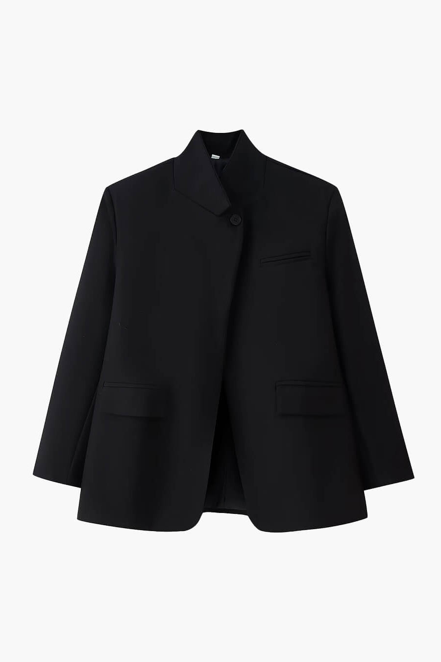 SOKYND Miriam Plaid Stand Collar Blazer JacketBlackS