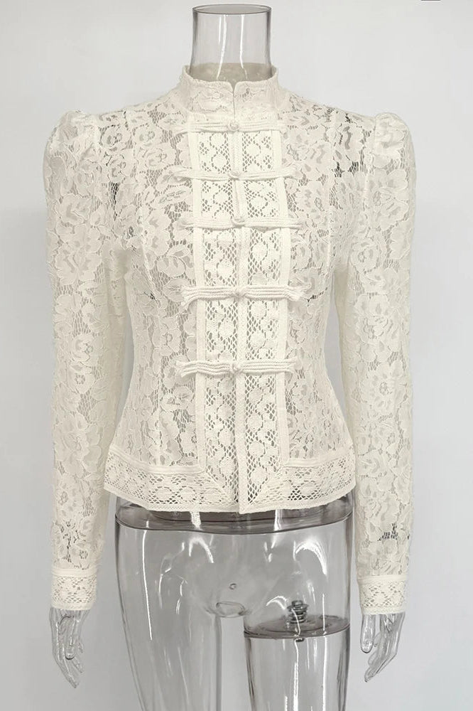 SOKYND Nicole Long Sleeve Lace Blouse Tops1005009268939981-;Wk1772479402477993212BeigeS