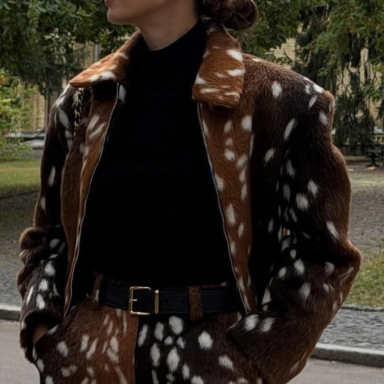 SOKYND Rachel Bambi Faux Fur Jacket and Shorts Set JacketSOKYND-693463-SUI-S-95383JacketS
