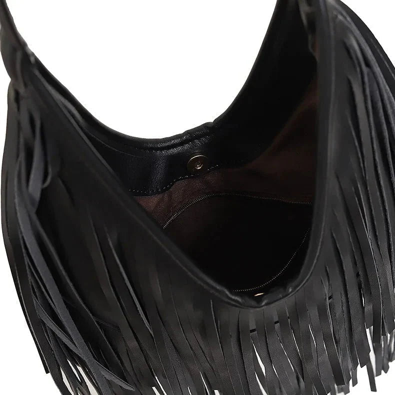 SOKYND Rebecca Tasseled Hobo Bag BagSOKYND-433687-BLA-OS-25591Black