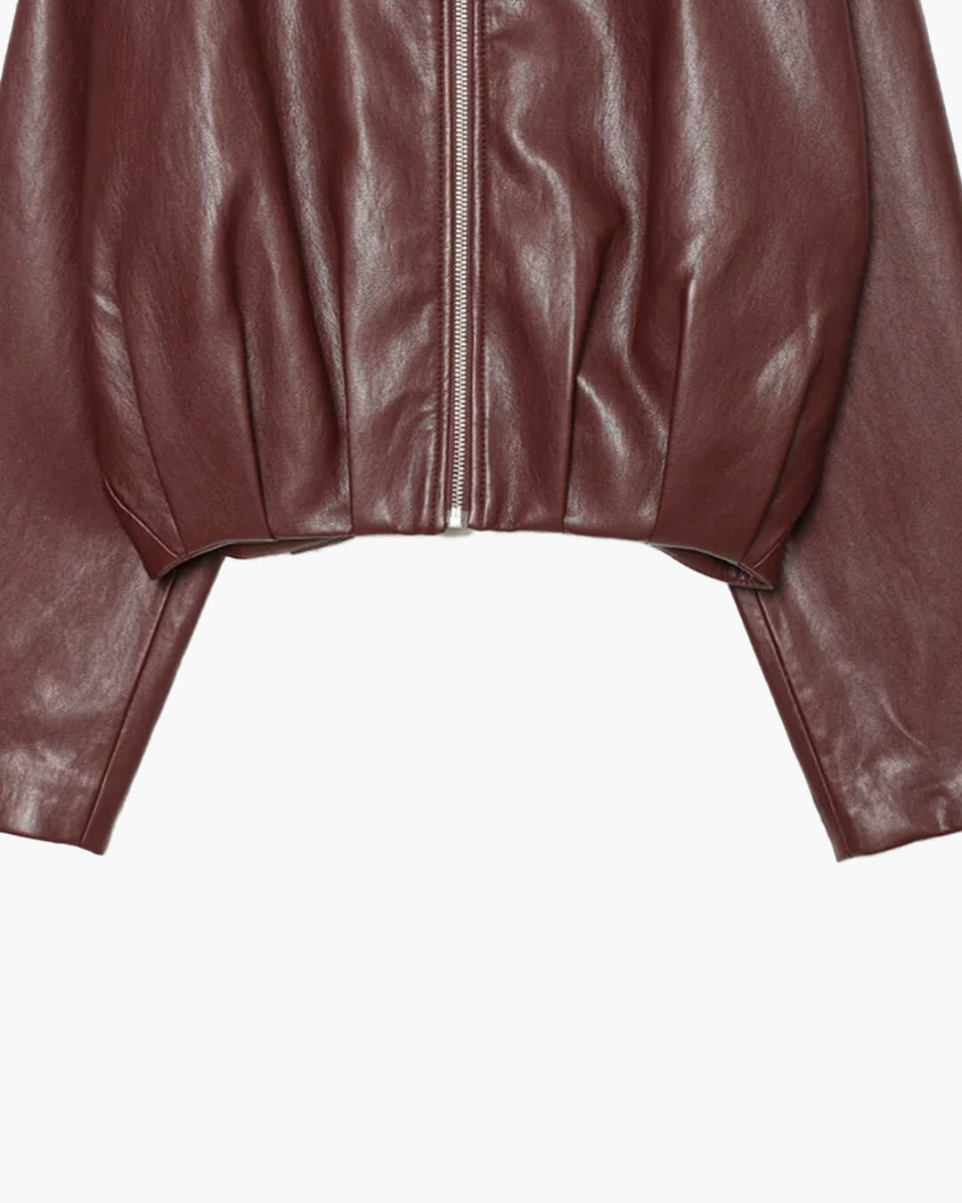SOKYND Rose Funnel Neck Faux Leather Biker Jacket JacketSOKYND-399511-BUR-L-24631BurgundyL