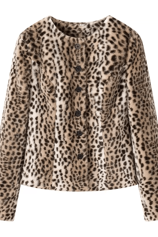 SOKYND Rose Leopard Faux Fur Cropped Jacket JacketSOKYND-698967-S-OS-47991S