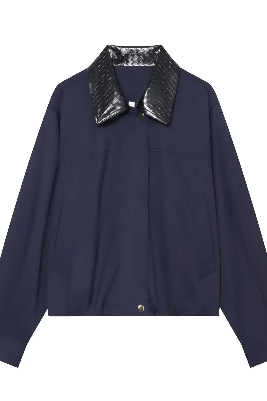 SOKYND Sandra Contrast Collar Bomber Jacket JacketSOKYND-316695-NAV-XS-41303NavyXS