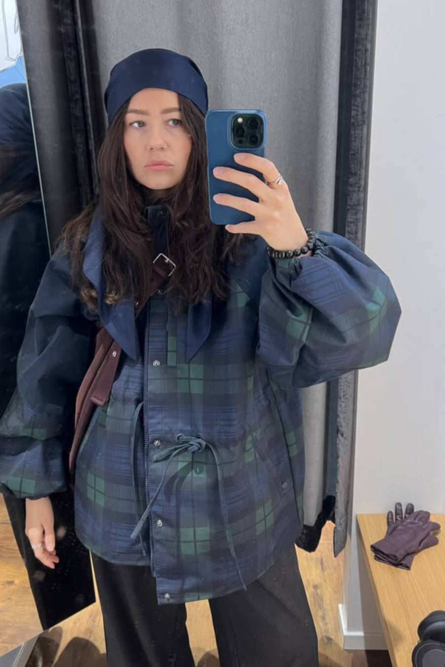 SOKYND Teresa Oversized Plaid Lace-Up Jacket JacketSOKYND-966103-M-OS-89303M