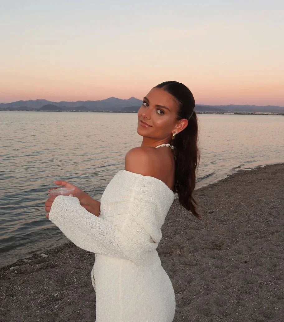 Jasmine Off-Shoulder Bodycon Strickkleid