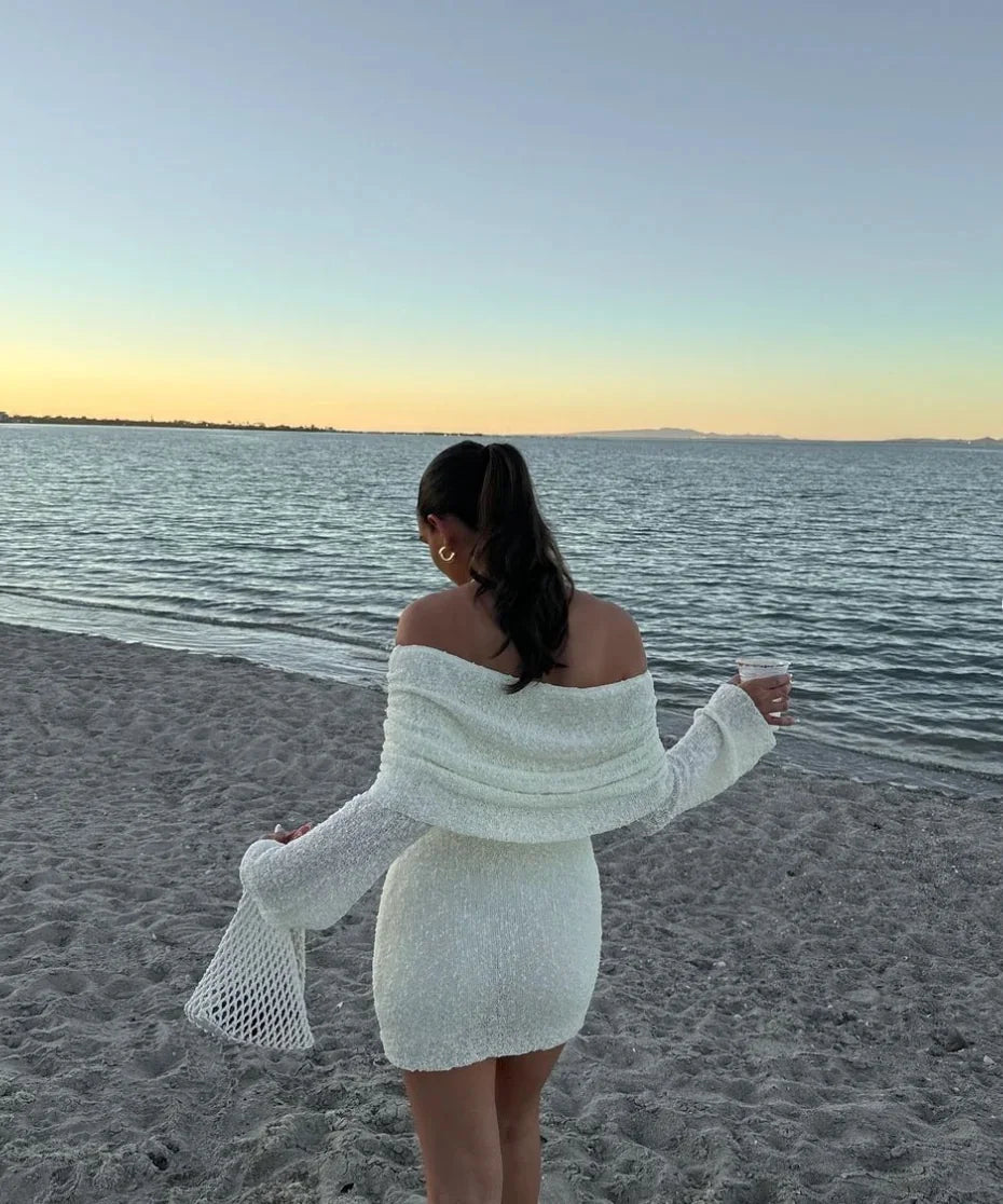 Jasmine Off-Shoulder Bodycon Strickkleid
