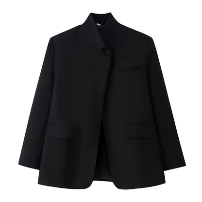 Miriam Plaid Stand Collar Blazer