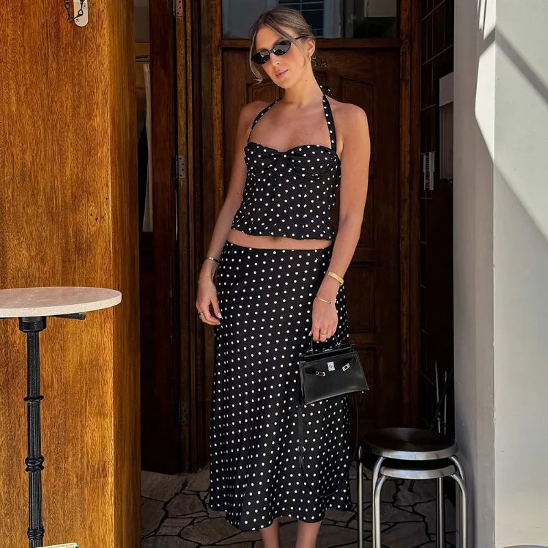 Hana Zweiteiliges Maxiset mit Polka-Dots