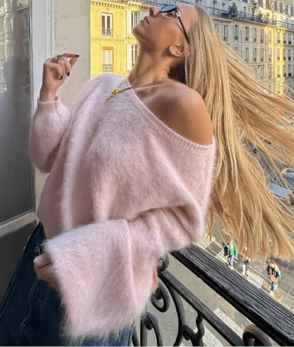 Lara Schulterfreier Mohair-Pullover