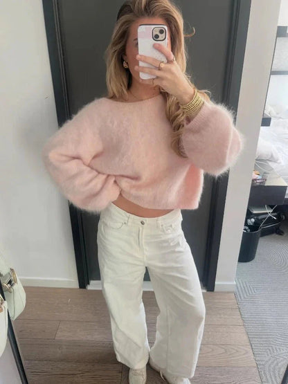 Lara Schulterfreier Mohair-Pullover