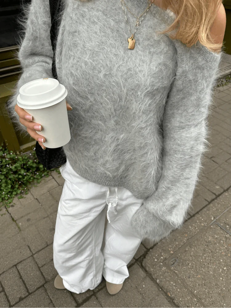 Lara Schulterfreier Mohair-Pullover