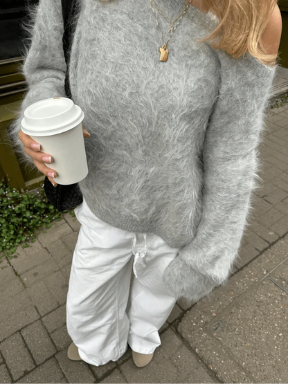 Lara Schulterfreier Mohair-Pullover