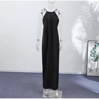 Indira Satin Neckholder Maxikleid