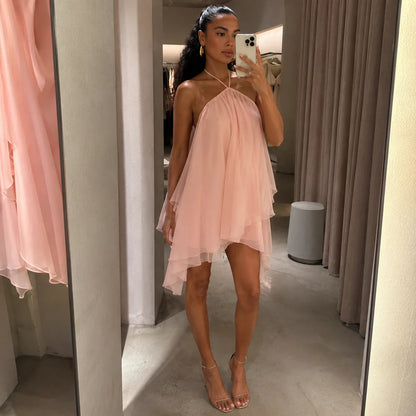 Zelia Rückenfreies Neckholder-Minikleid