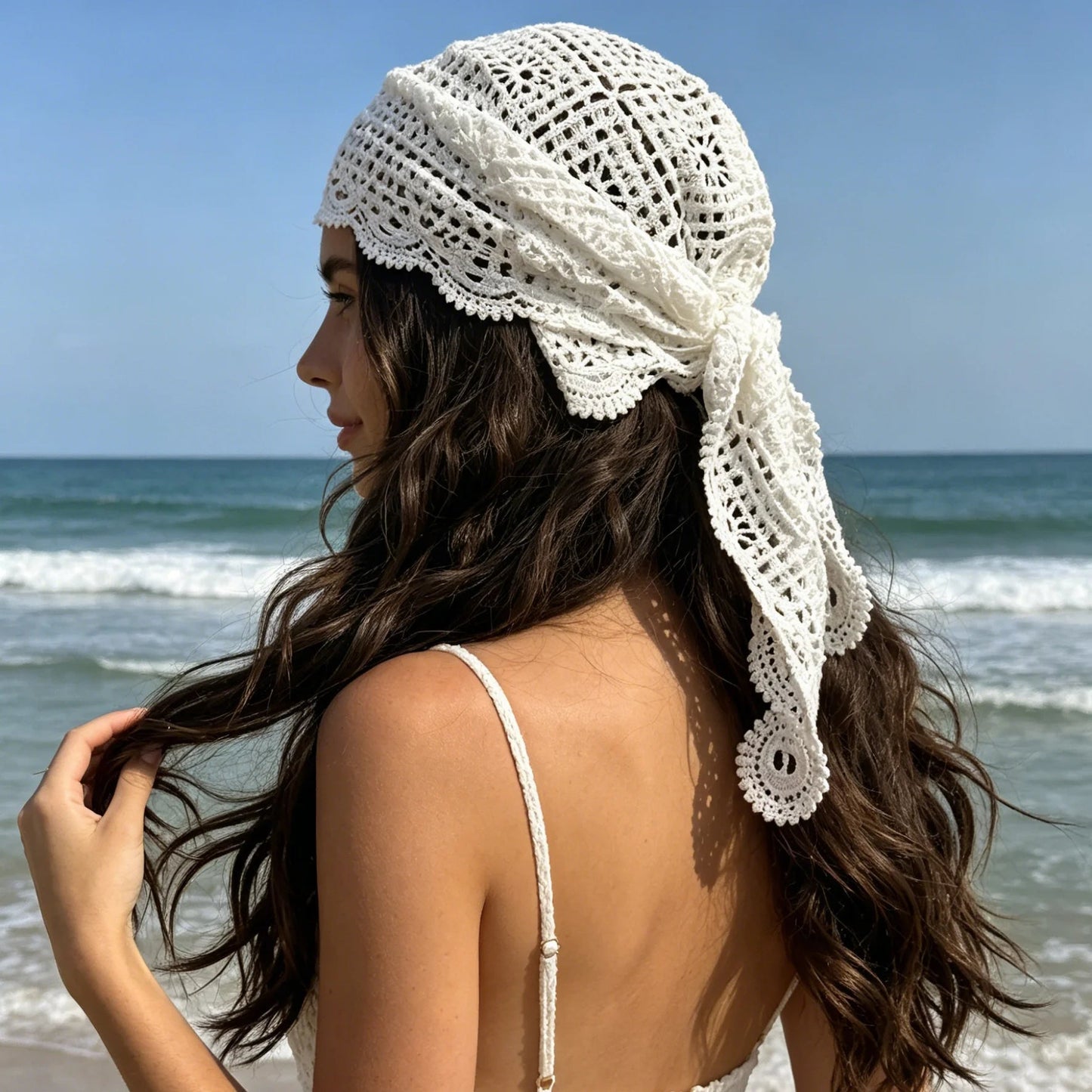 Indigo Boho-Dreieckstuch
