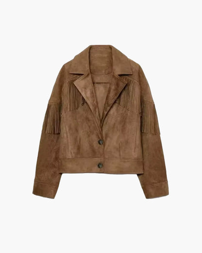 Denise Wildleder Revers Kurzjacke